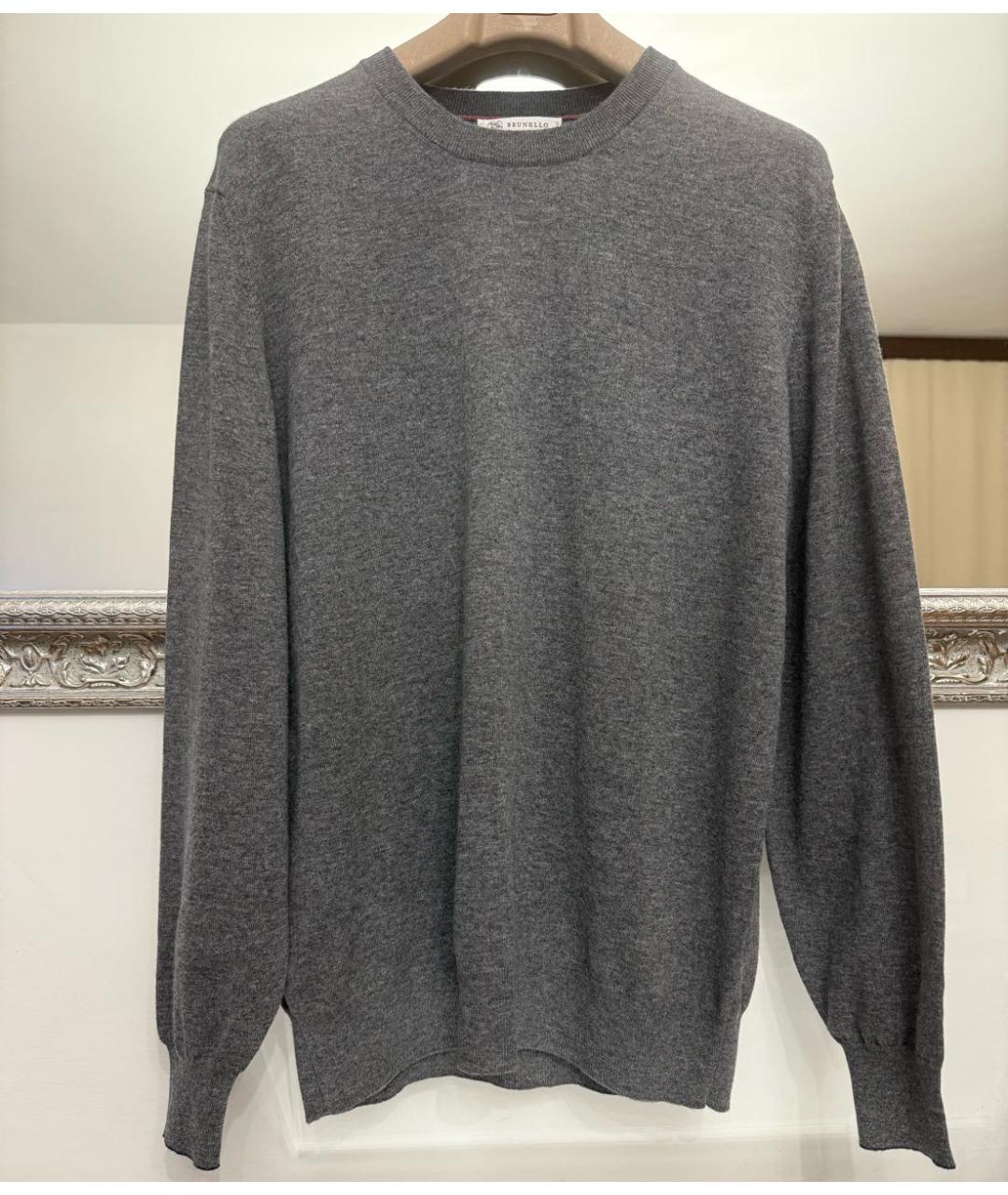 BRUNELLO CUCINELLI Серый кашемировый джемпер / свитер, фото 2