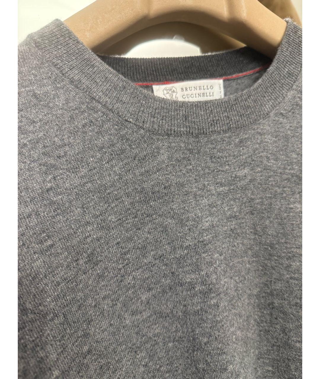 BRUNELLO CUCINELLI Серый кашемировый джемпер / свитер, фото 4