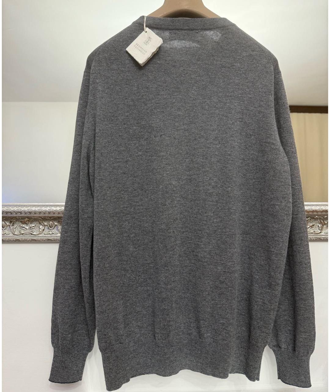 BRUNELLO CUCINELLI Серый кашемировый джемпер / свитер, фото 3