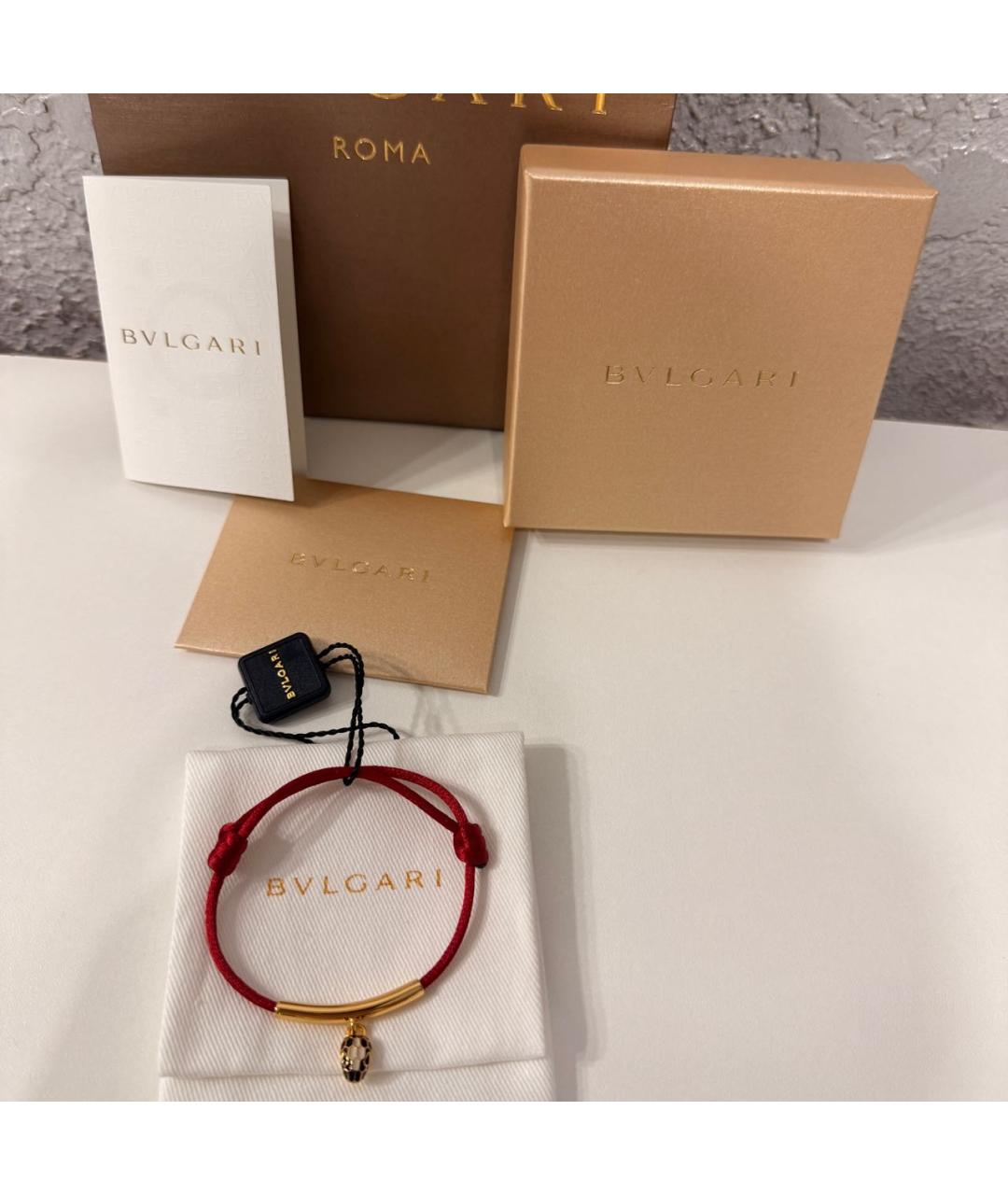 BVLGARI Красный латунный браслет, фото 5