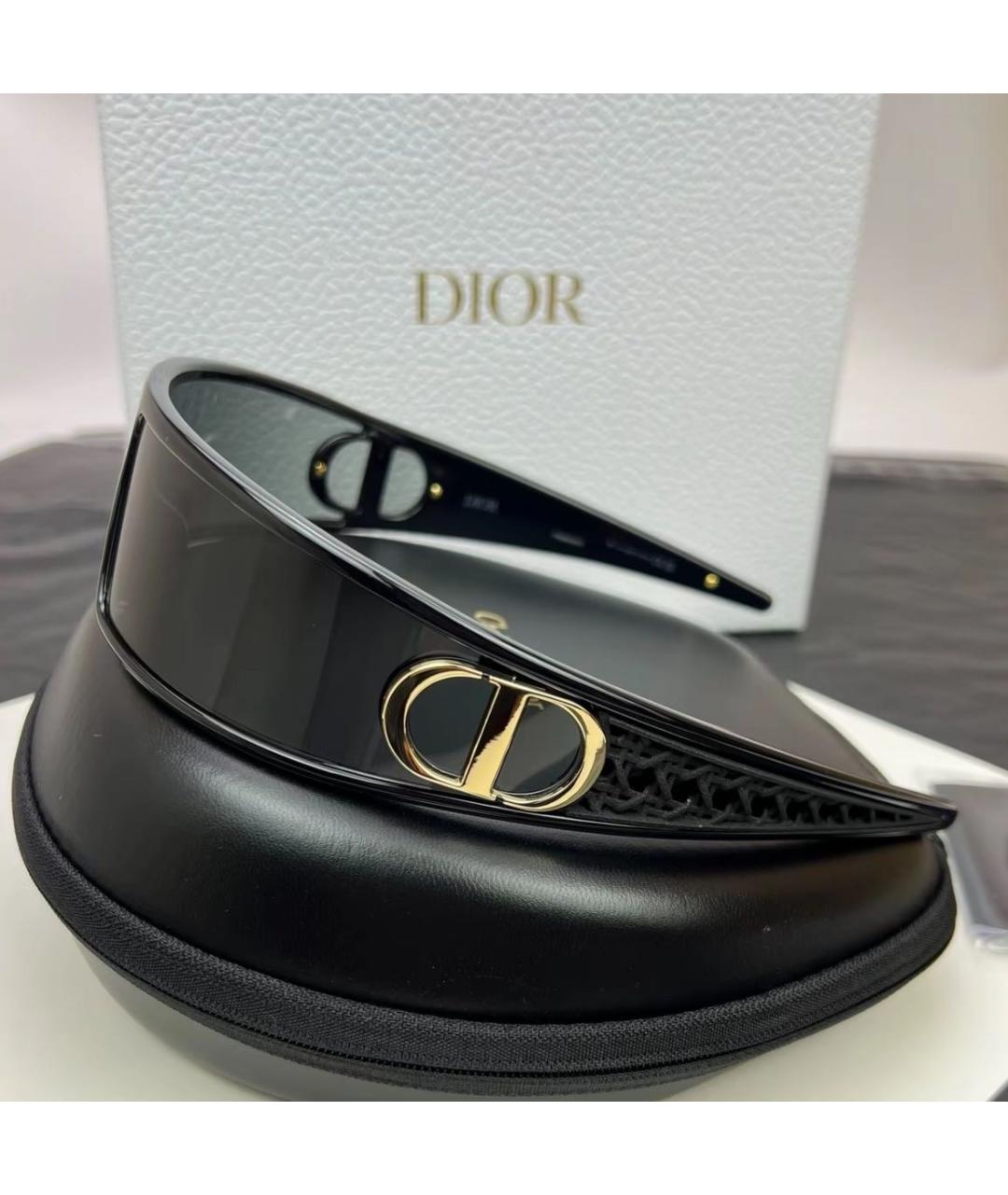 CHRISTIAN DIOR Черные пластиковые солнцезащитные очки, фото 4