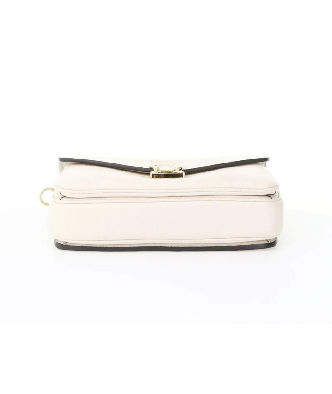 LOUIS VUITTON Бежевая кожаная сумка через плечо, фото 4