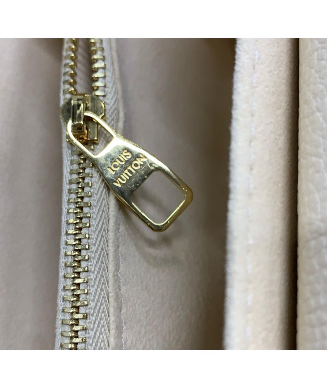 LOUIS VUITTON Бежевая кожаная сумка через плечо, фото 7