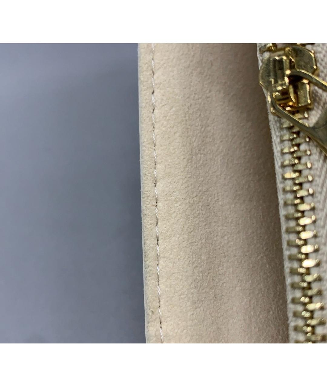 LOUIS VUITTON Бежевая кожаная сумка через плечо, фото 8