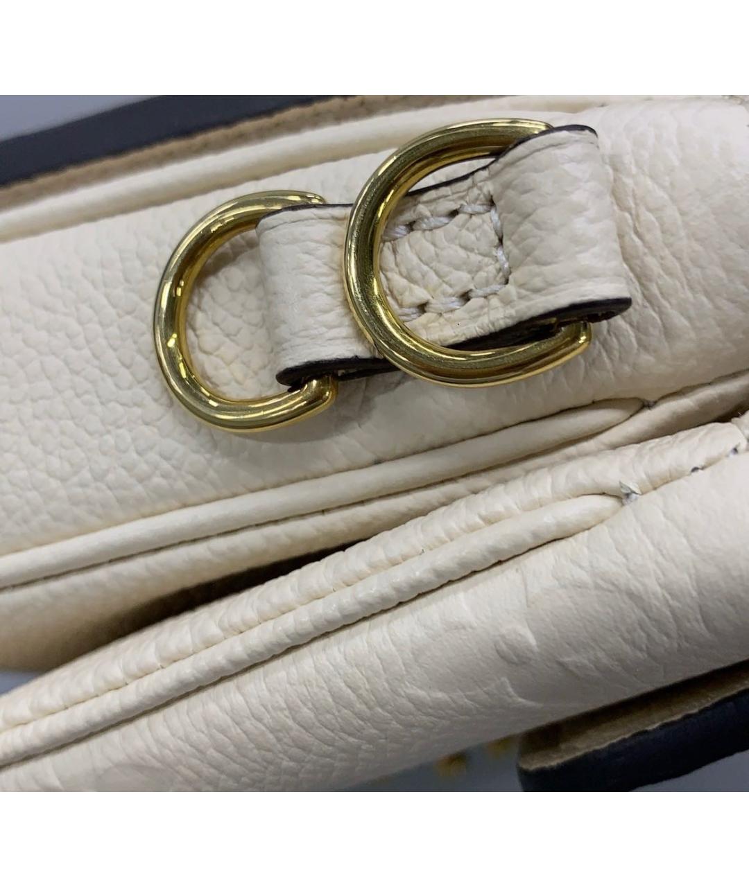 LOUIS VUITTON Бежевая кожаная сумка через плечо, фото 6