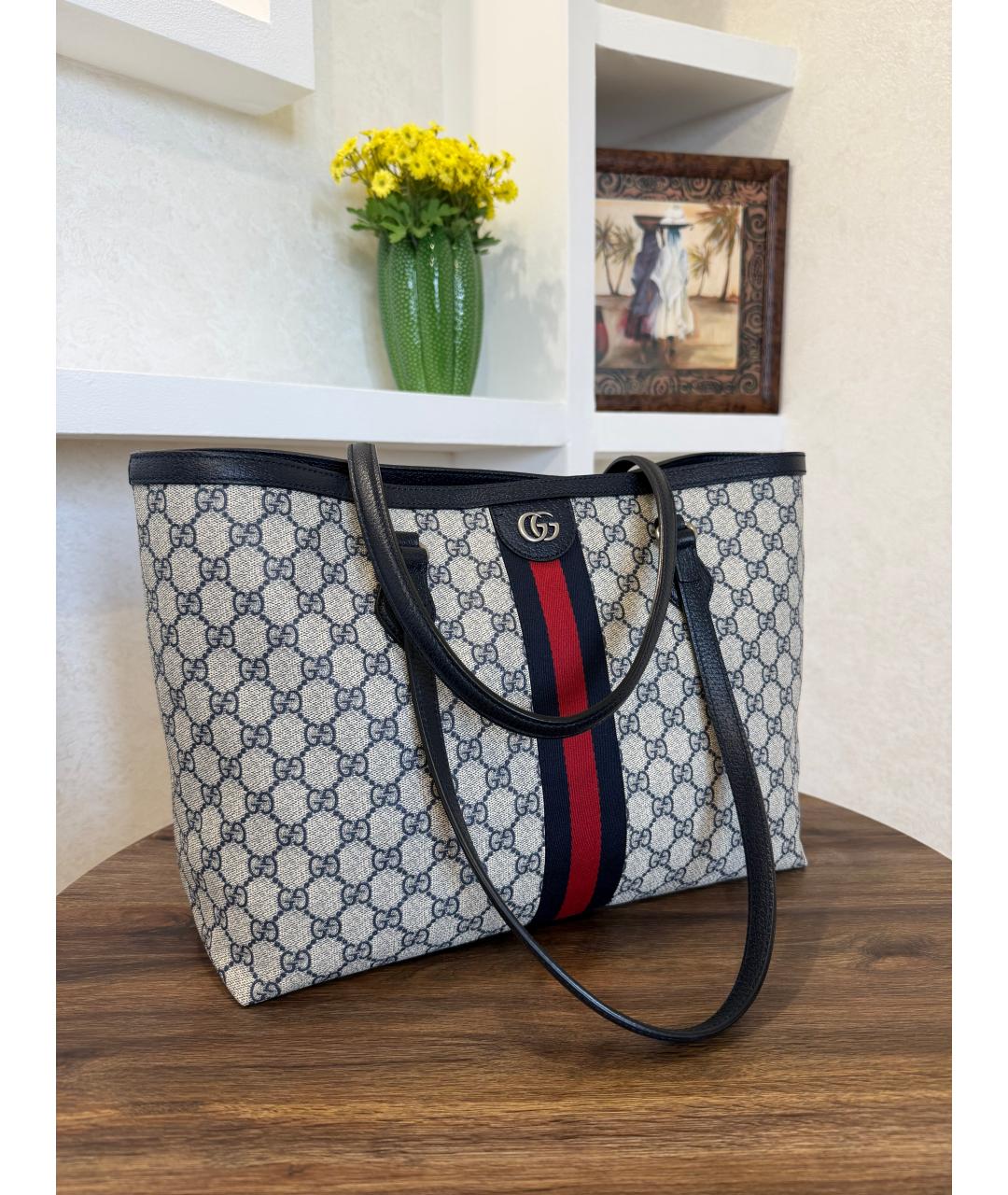 GUCCI Бежевая кожаная сумка с короткими ручками, фото 4