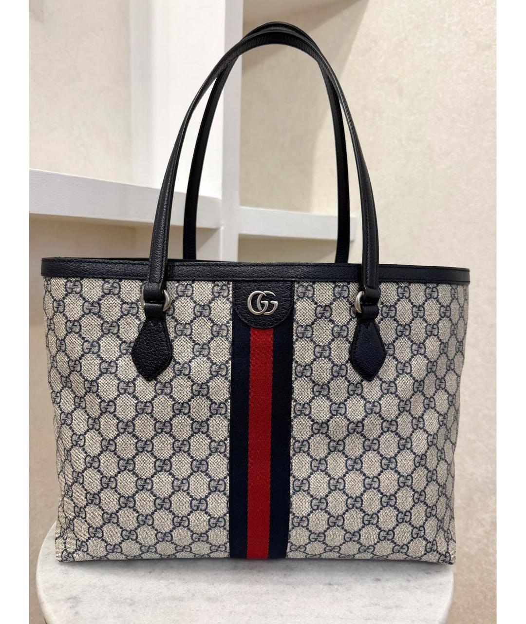 GUCCI Бежевая кожаная сумка с короткими ручками, фото 2
