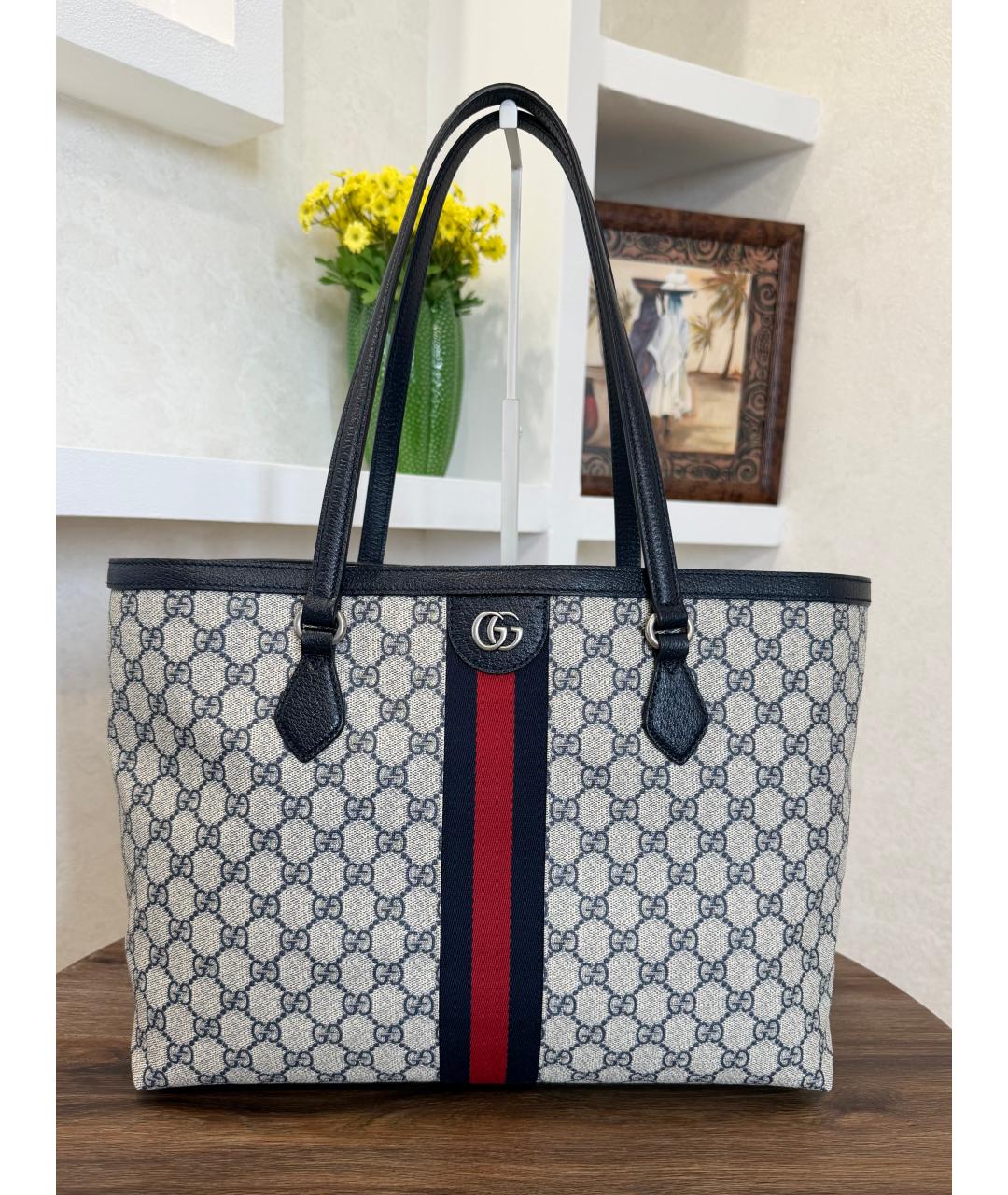 GUCCI Бежевая кожаная сумка с короткими ручками, фото 2