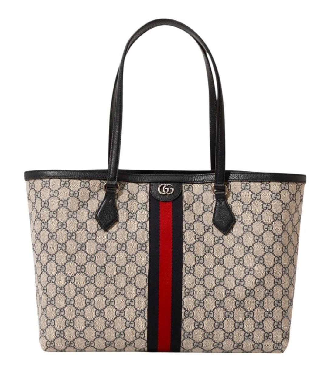 GUCCI Бежевая кожаная сумка с короткими ручками, фото 9