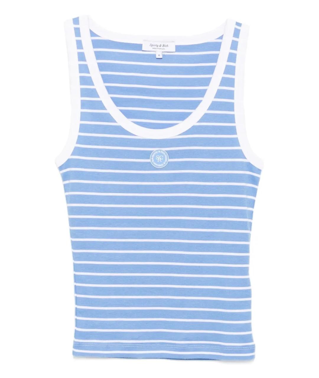 SPORTY AND RICH Голубая хлопковая майка, фото 1