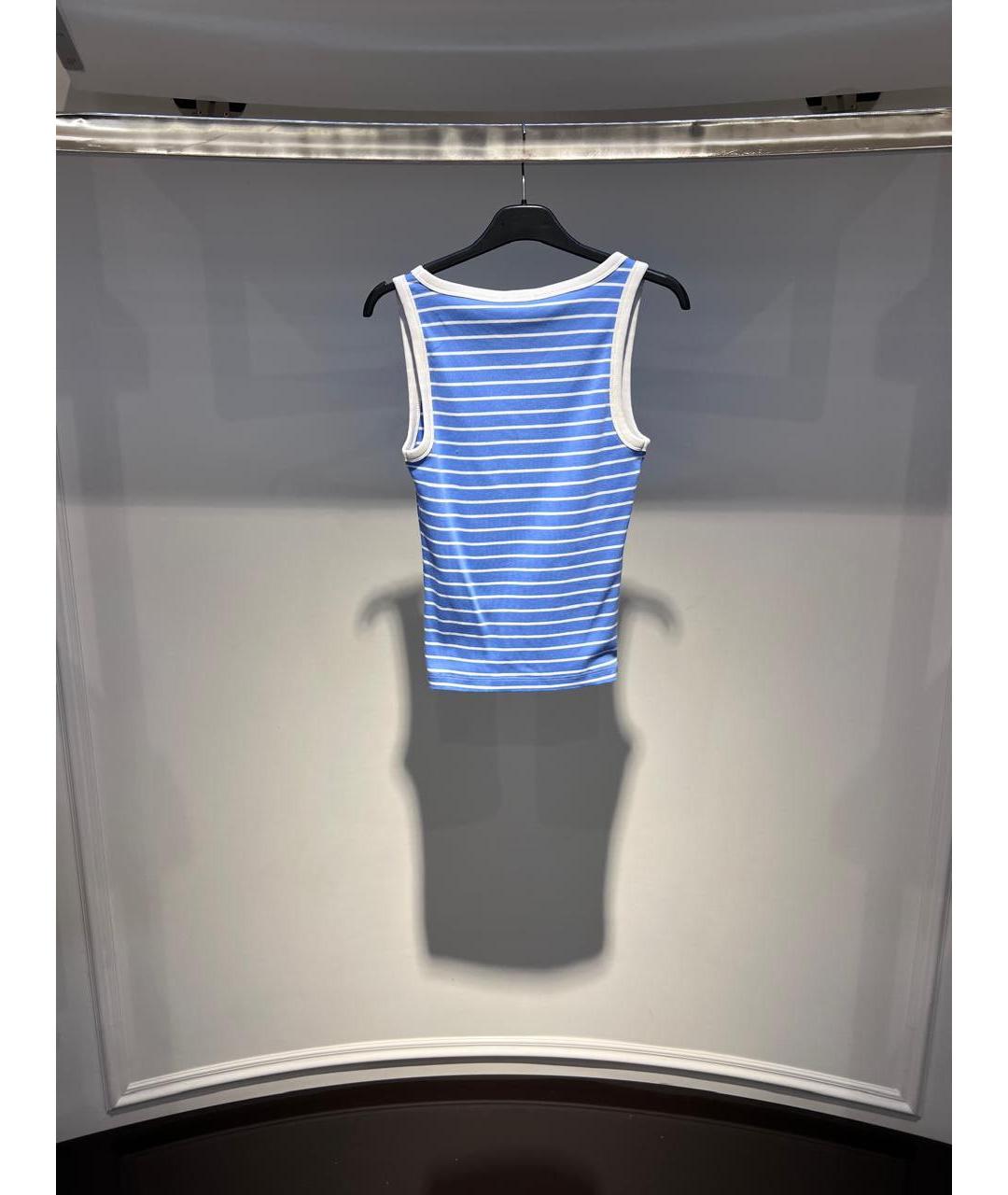 SPORTY AND RICH Голубая хлопковая майка, фото 3