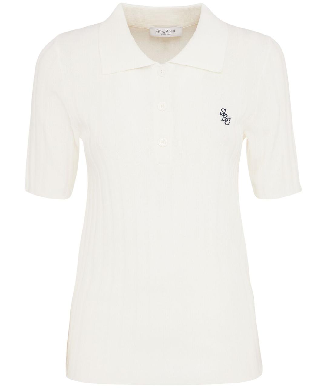 SPORTY AND RICH Белая вискозная футболка, фото 1