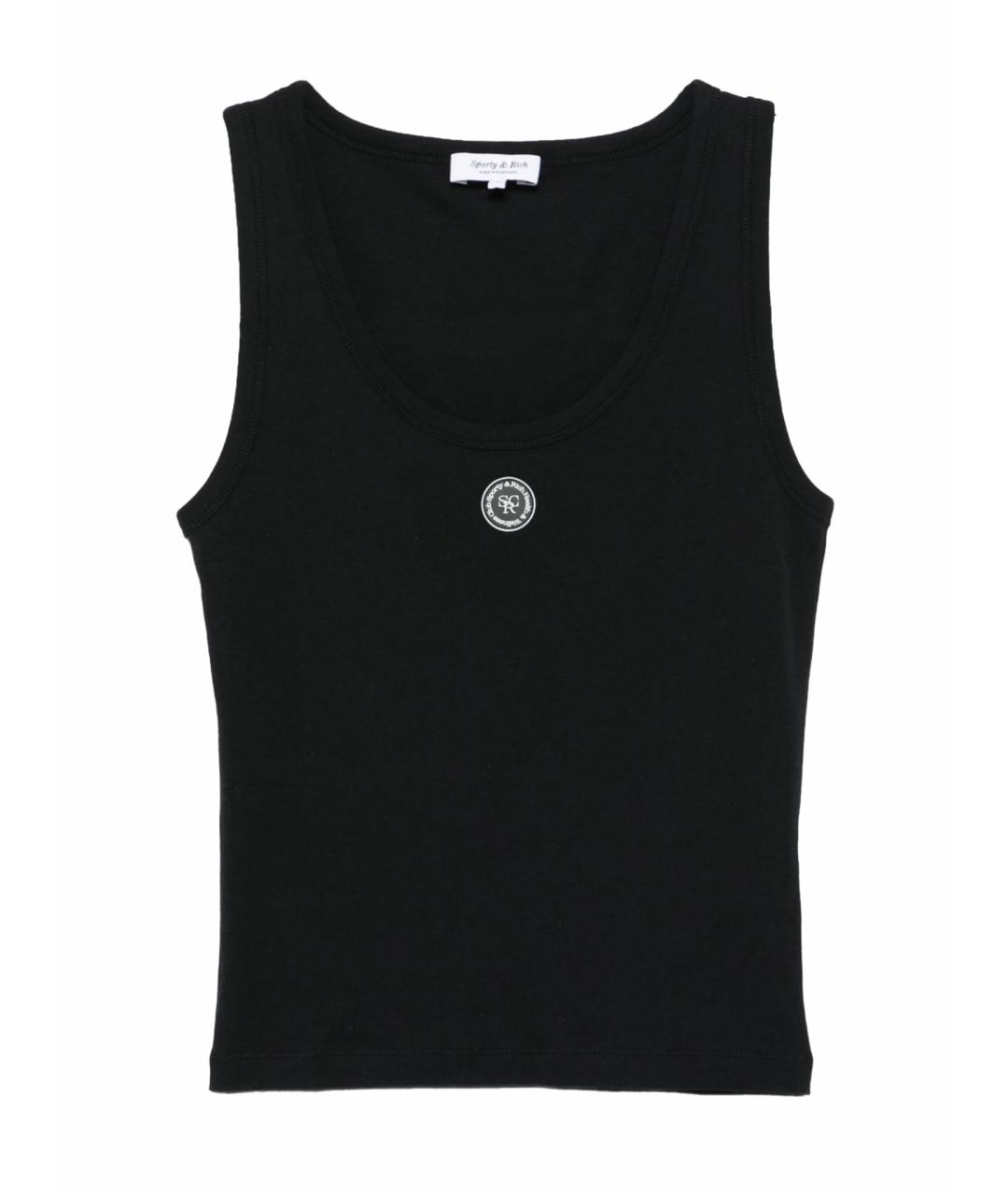 SPORTY AND RICH Черная хлопковая майка, фото 1