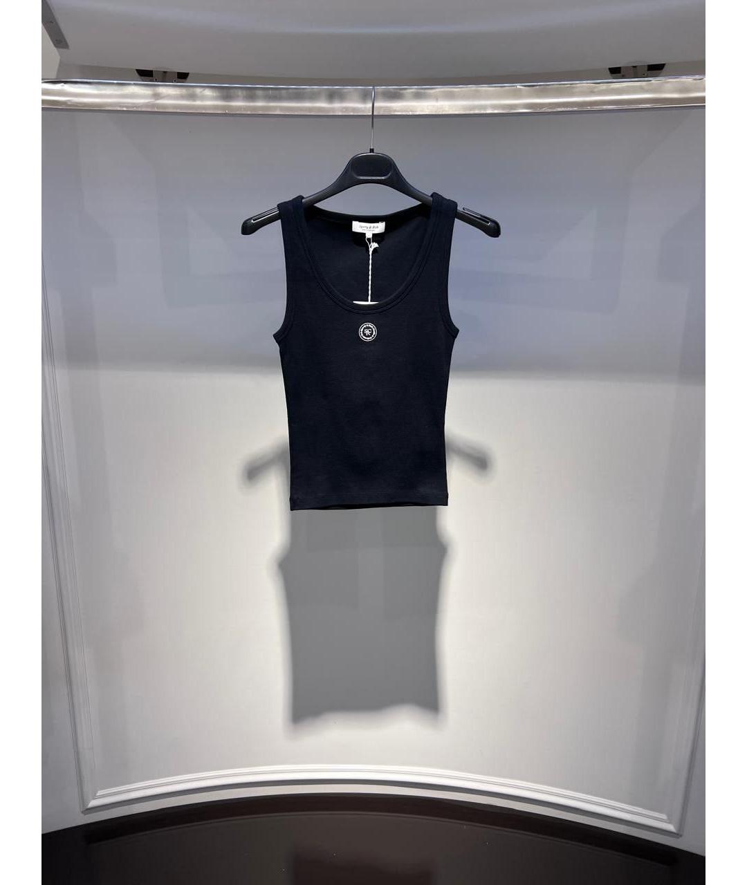 SPORTY AND RICH Черная хлопковая майка, фото 2