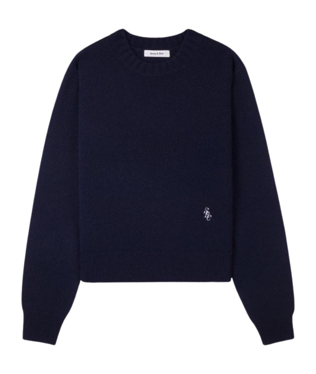 SPORTY AND RICH Синий кашемировый джемпер / свитер, фото 1