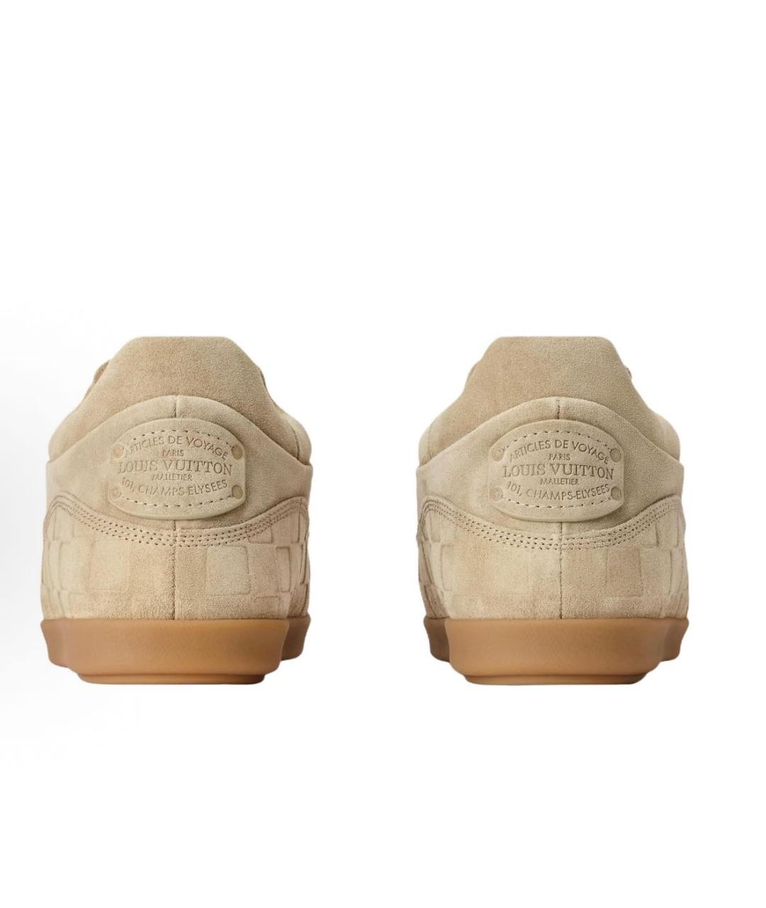 LOUIS VUITTON Бежевые замшевые ботинки, фото 4