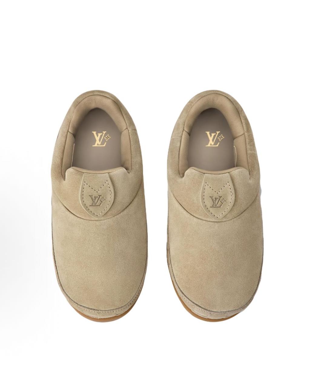 LOUIS VUITTON Бежевые замшевые ботинки, фото 3