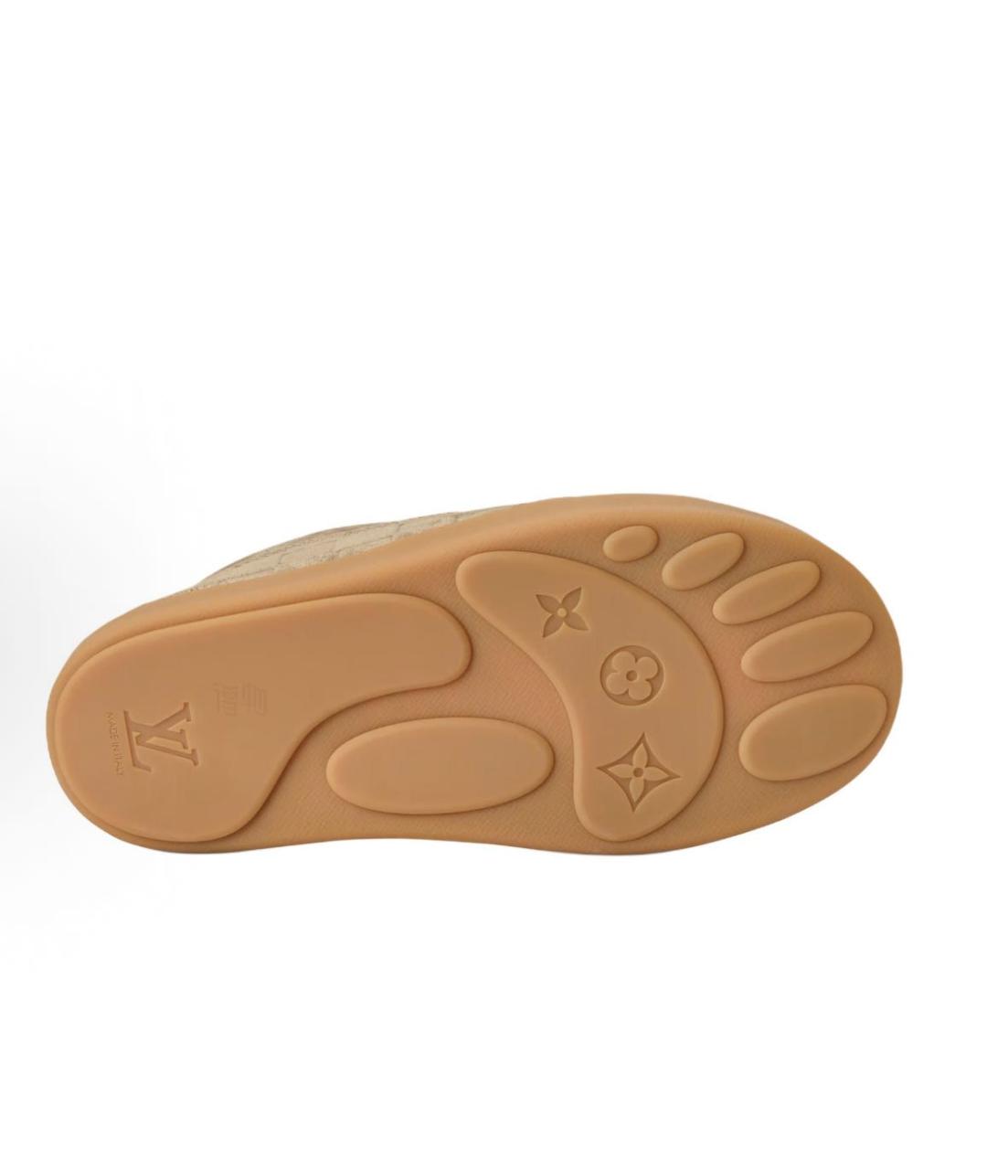 LOUIS VUITTON Бежевые замшевые ботинки, фото 5