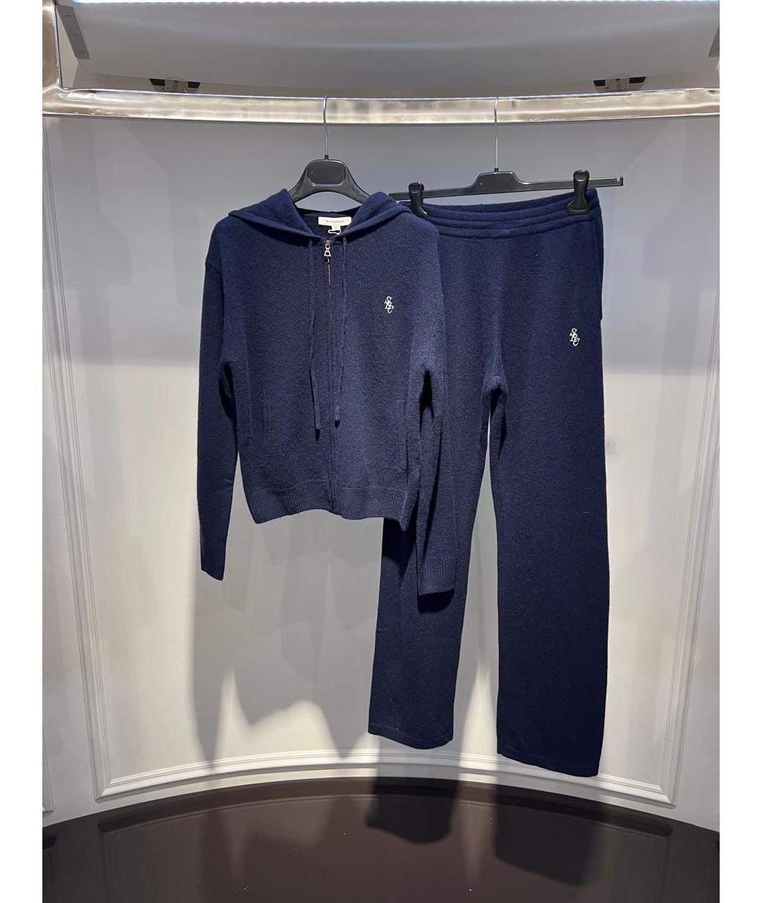 SPORTY AND RICH Синий кашемировый спортивные костюмы, фото 2