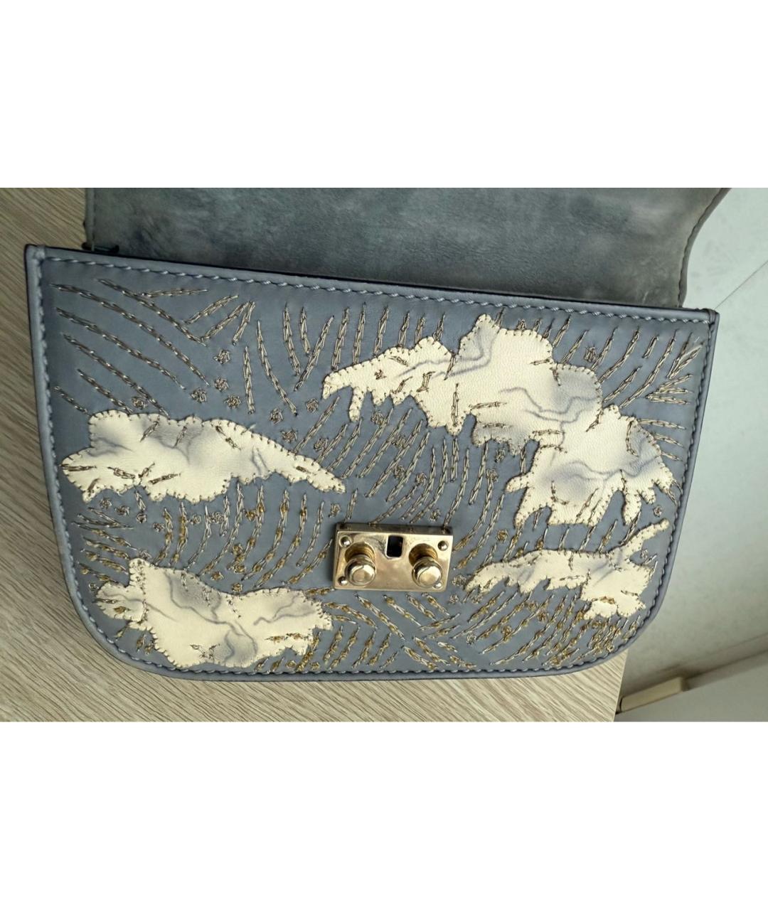 VALENTINO Голубая кожаная сумка через плечо, фото 7