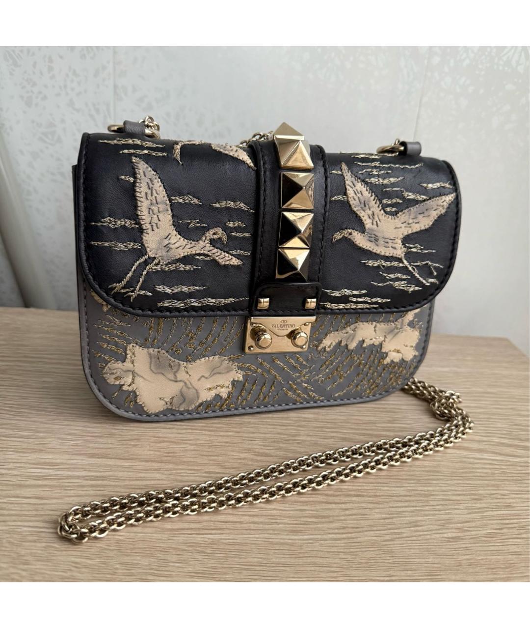 VALENTINO Голубая кожаная сумка через плечо, фото 8