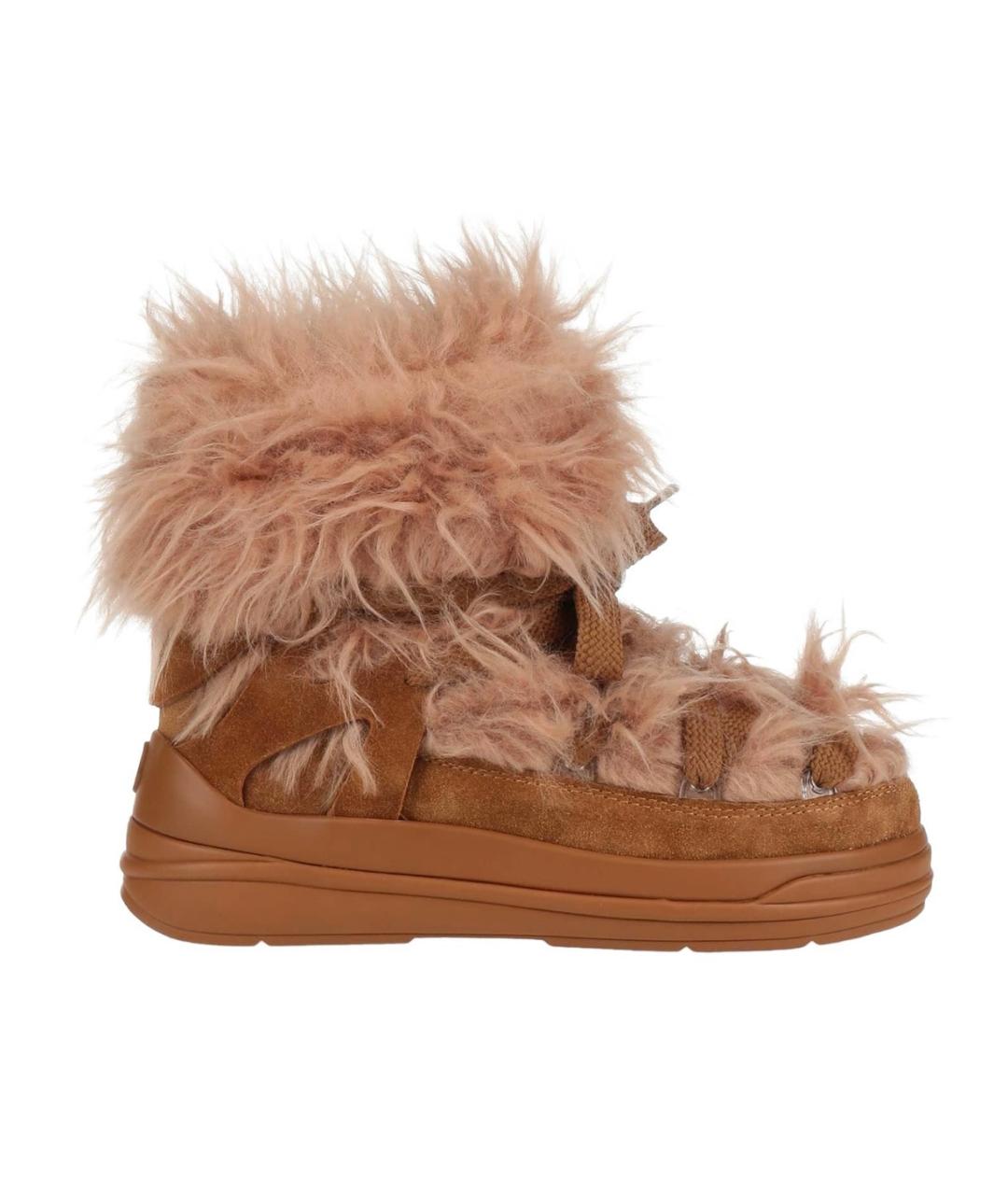 MONCLER Коричневые замшевые ботинки, фото 5