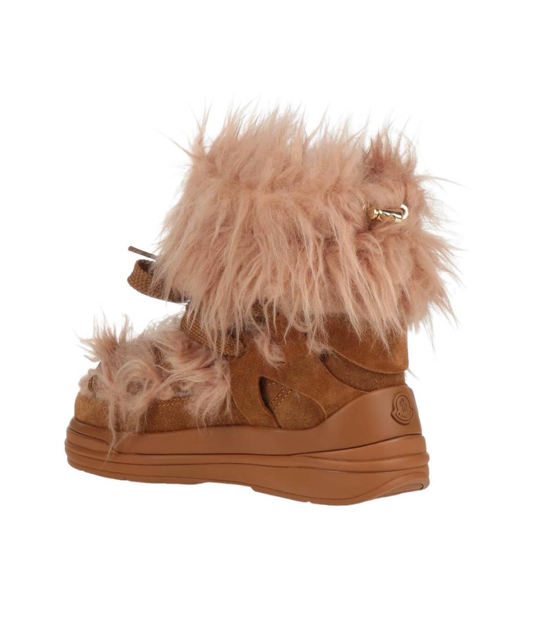 MONCLER Коричневые замшевые ботинки, фото 4