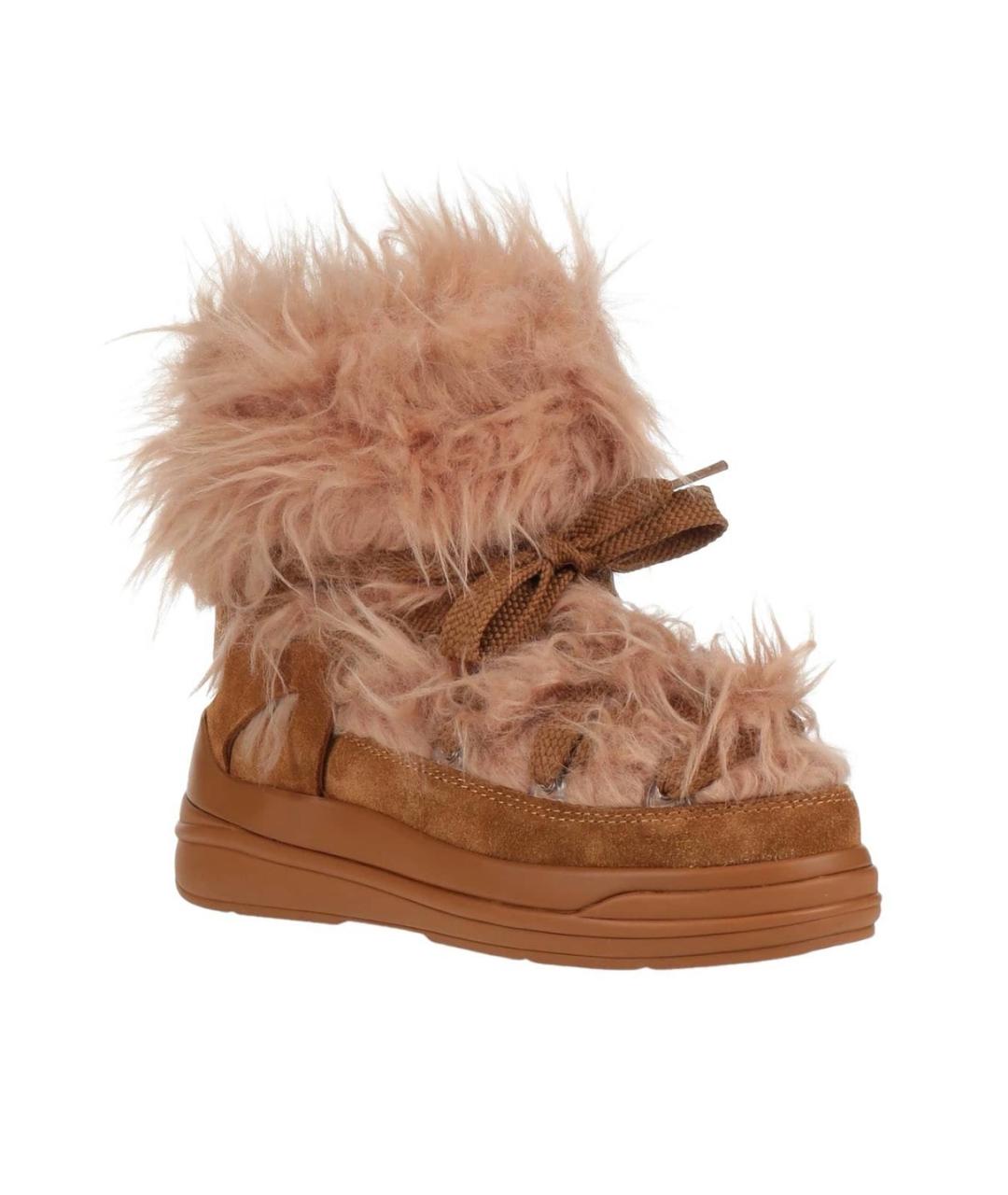 MONCLER Коричневые замшевые ботинки, фото 2