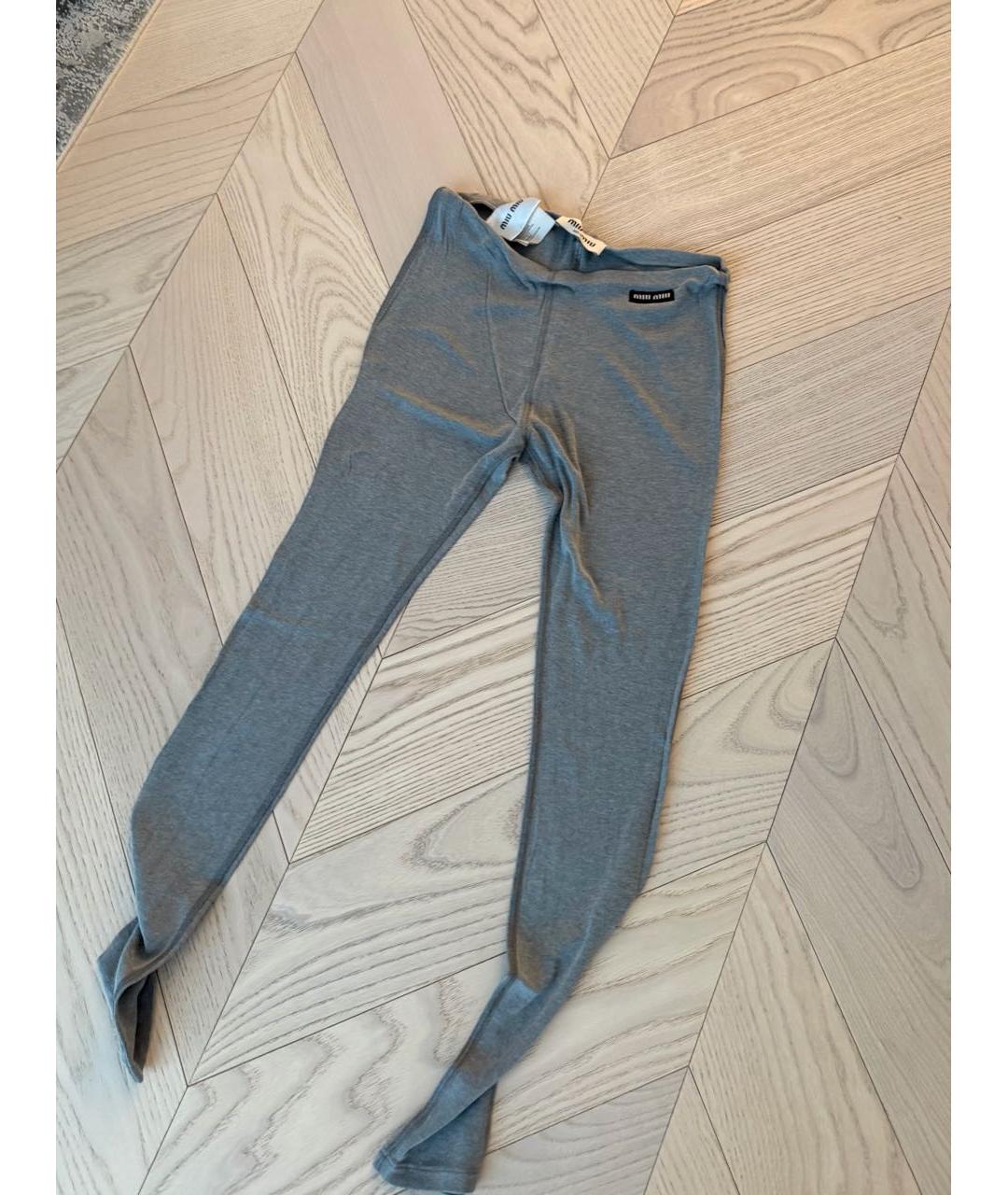 MIU MIU Антрацитовые спортивные брюки и шорты, фото 3