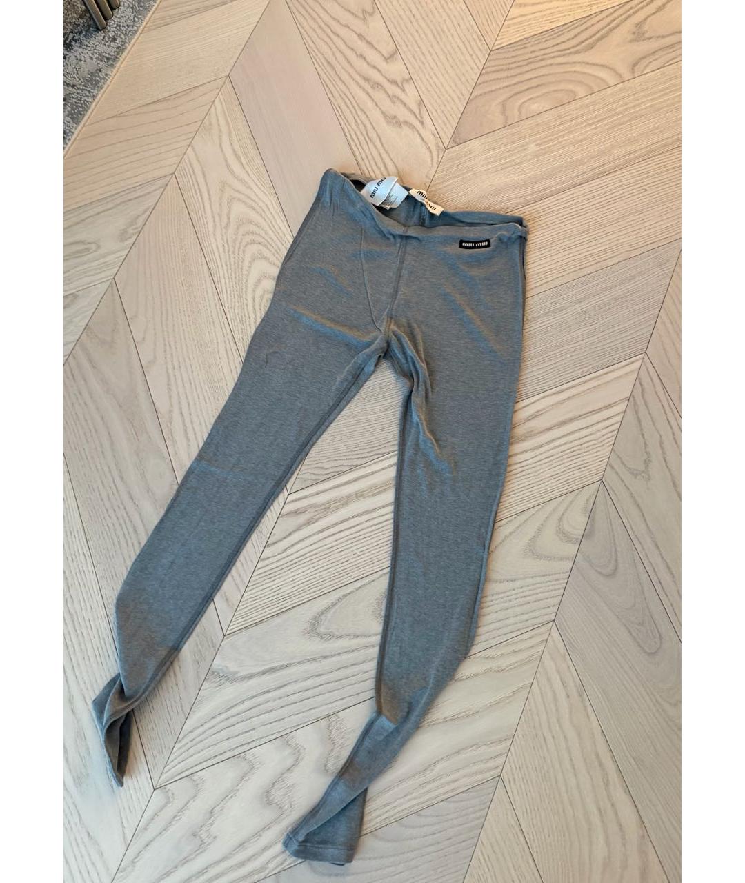 MIU MIU Антрацитовые спортивные брюки и шорты, фото 2