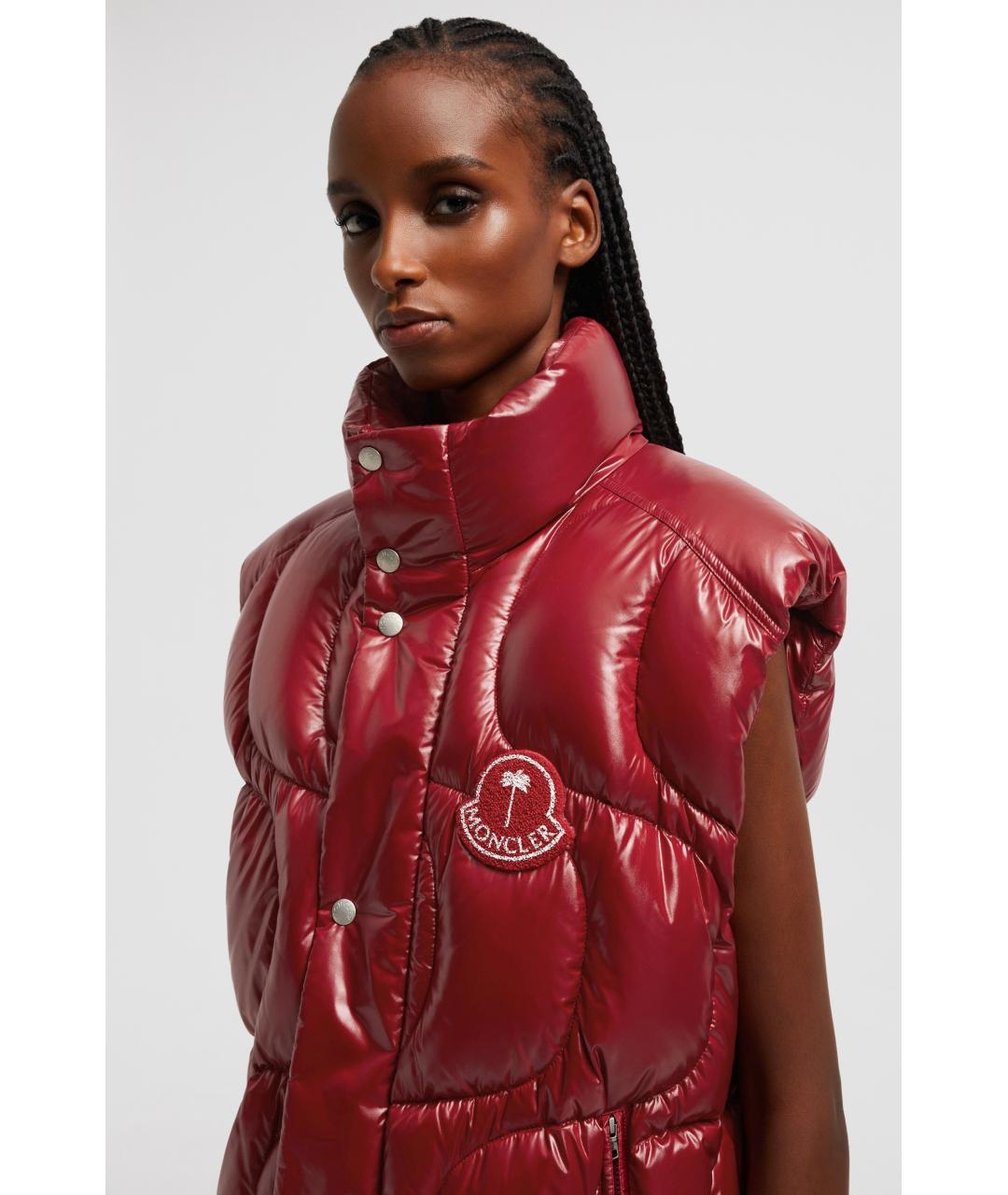 MONCLER Красный полиамидовый жилет, фото 4