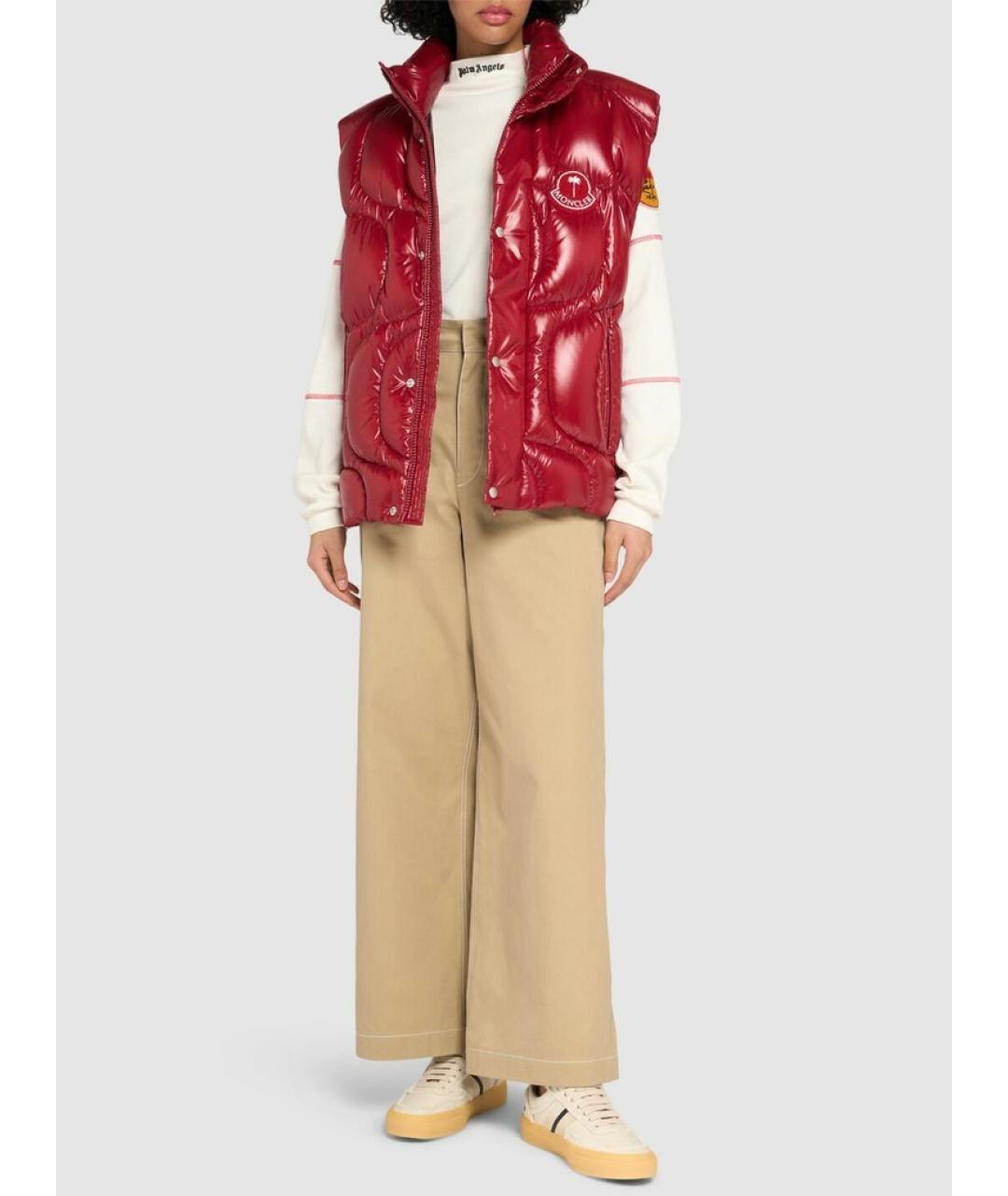 MONCLER Красный полиамидовый жилет, фото 5