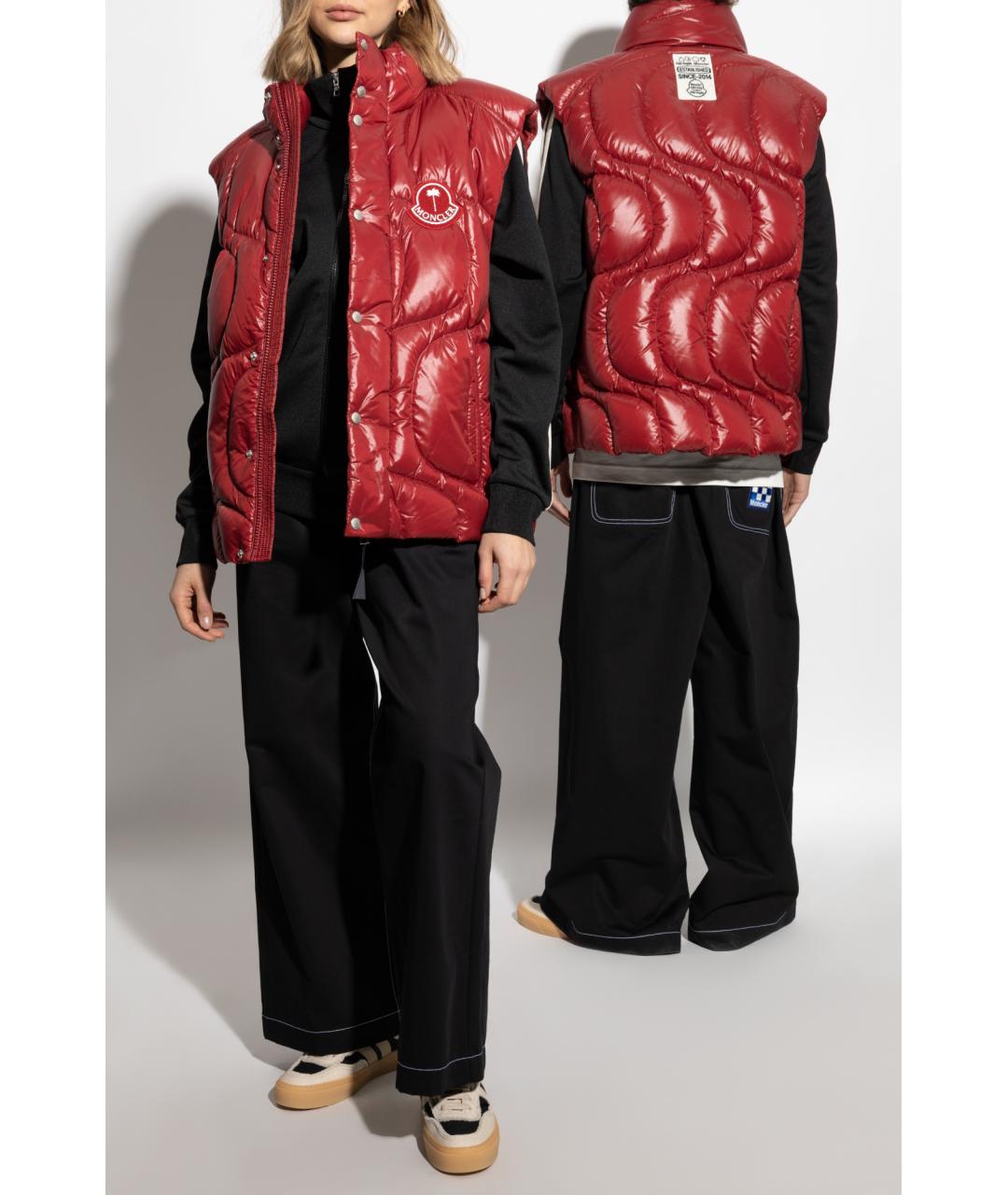 MONCLER Красный полиамидовый жилет, фото 8