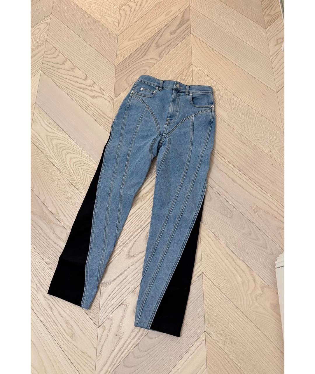 MUGLER Голубые прямые джинсы, фото 3