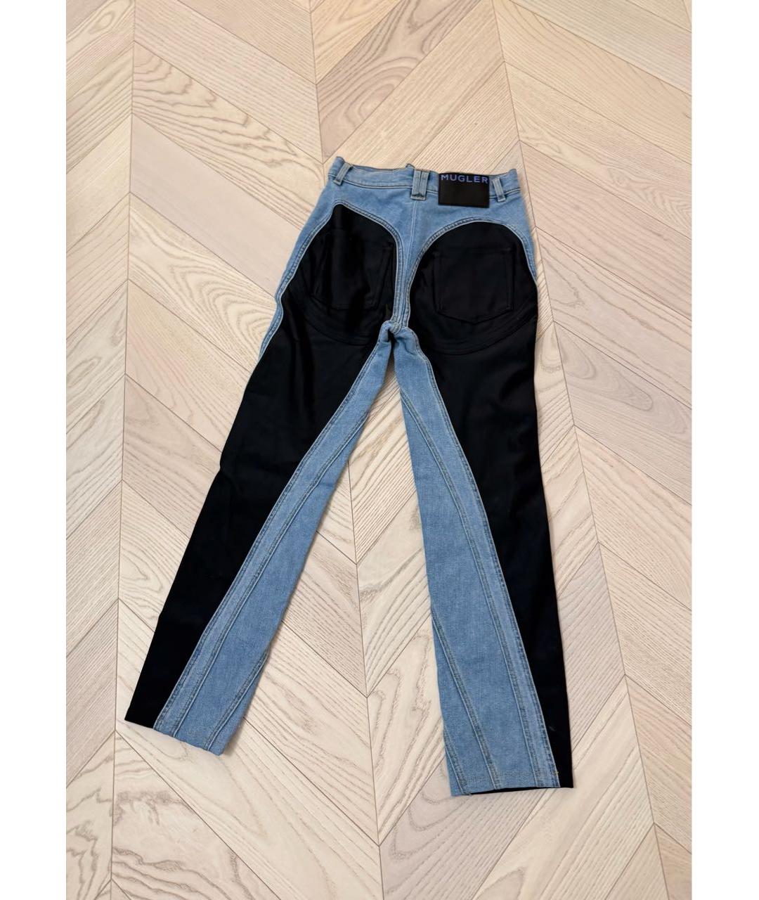 MUGLER Голубые прямые джинсы, фото 2