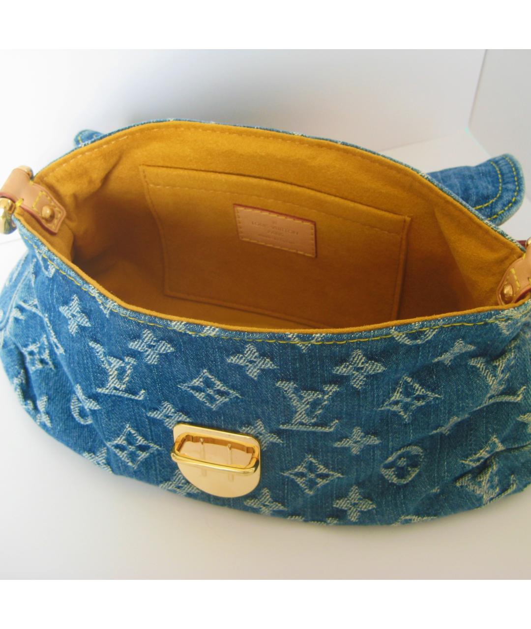 LOUIS VUITTON Голубая деним сумка с короткими ручками, фото 4