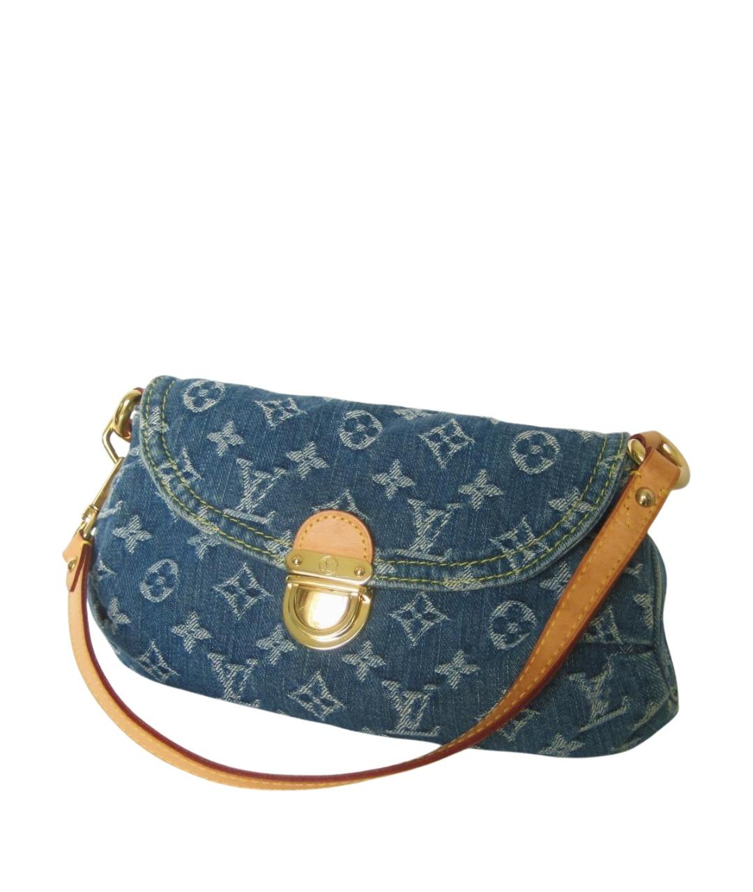 LOUIS VUITTON Голубая деним сумка с короткими ручками, фото 1