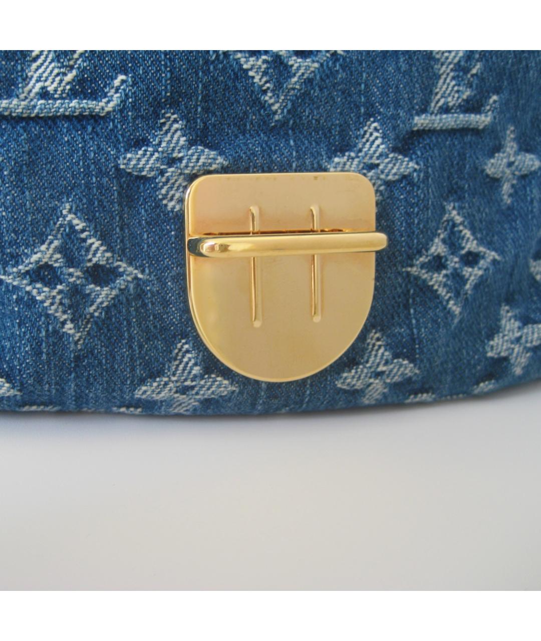 LOUIS VUITTON Голубая деним сумка с короткими ручками, фото 7