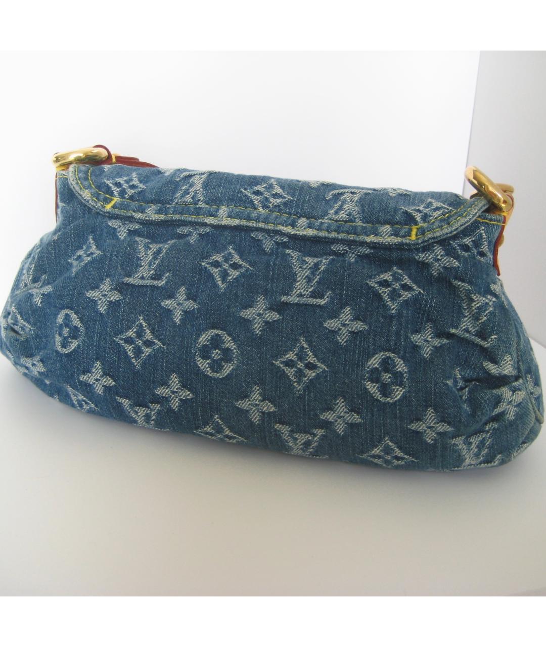 LOUIS VUITTON Голубая деним сумка с короткими ручками, фото 3