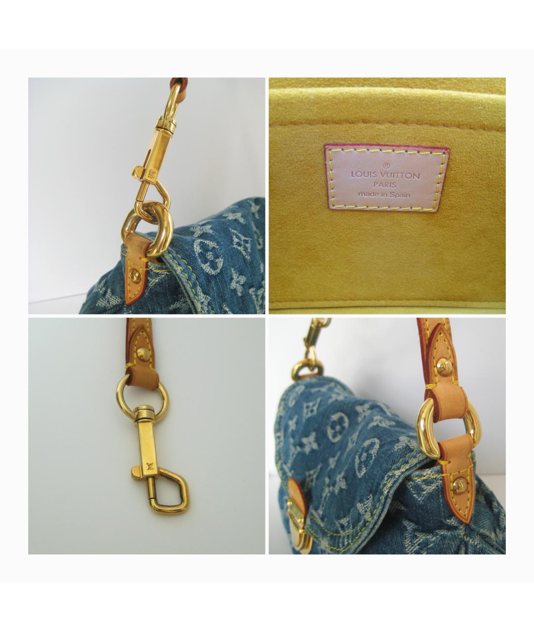 LOUIS VUITTON Голубая деним сумка с короткими ручками, фото 5