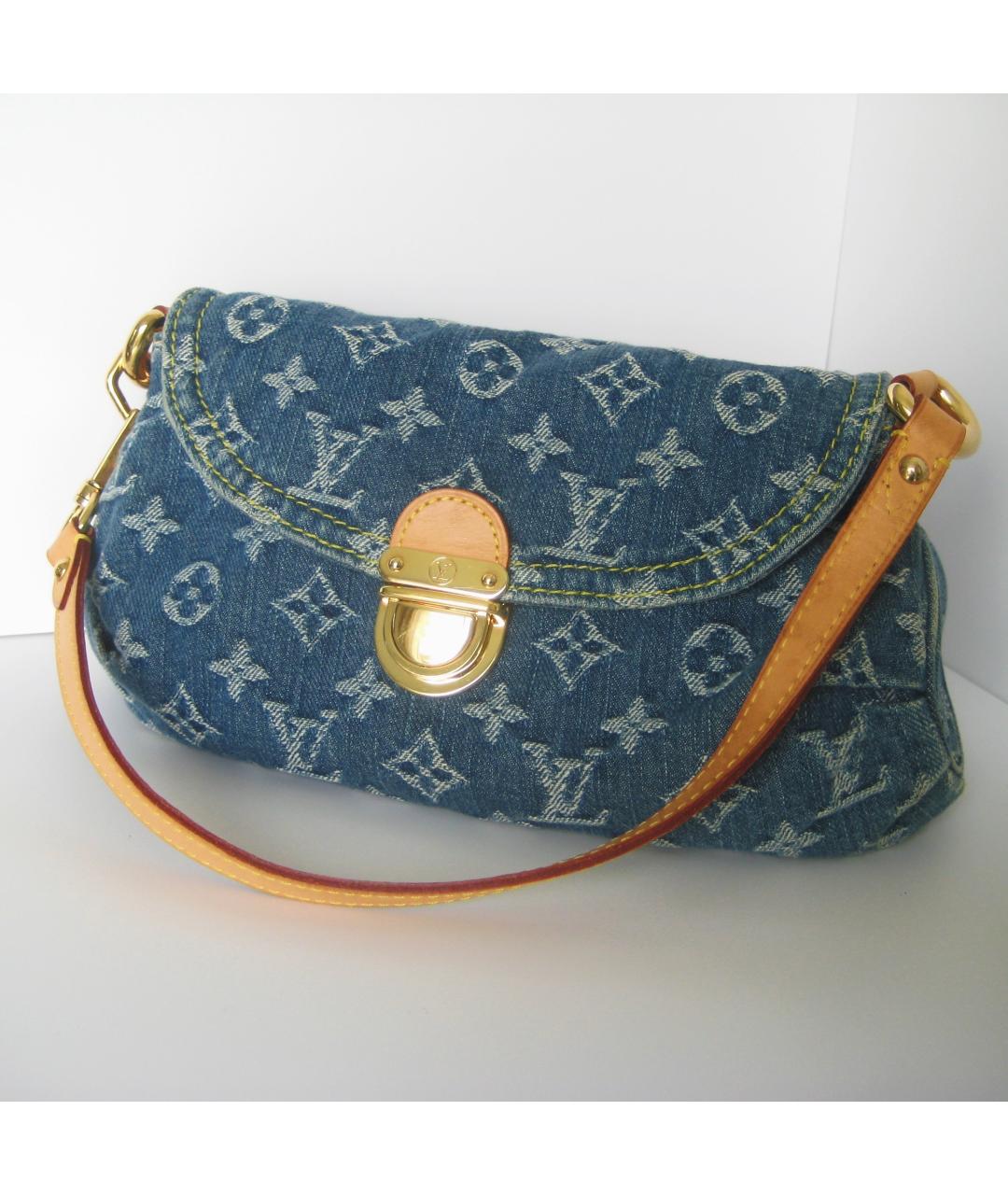 LOUIS VUITTON Голубая деним сумка с короткими ручками, фото 10