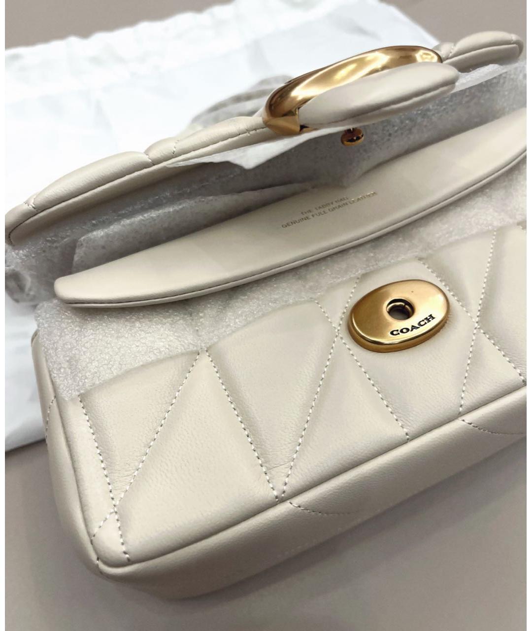 COACH Белая кожаная сумка через плечо, фото 7