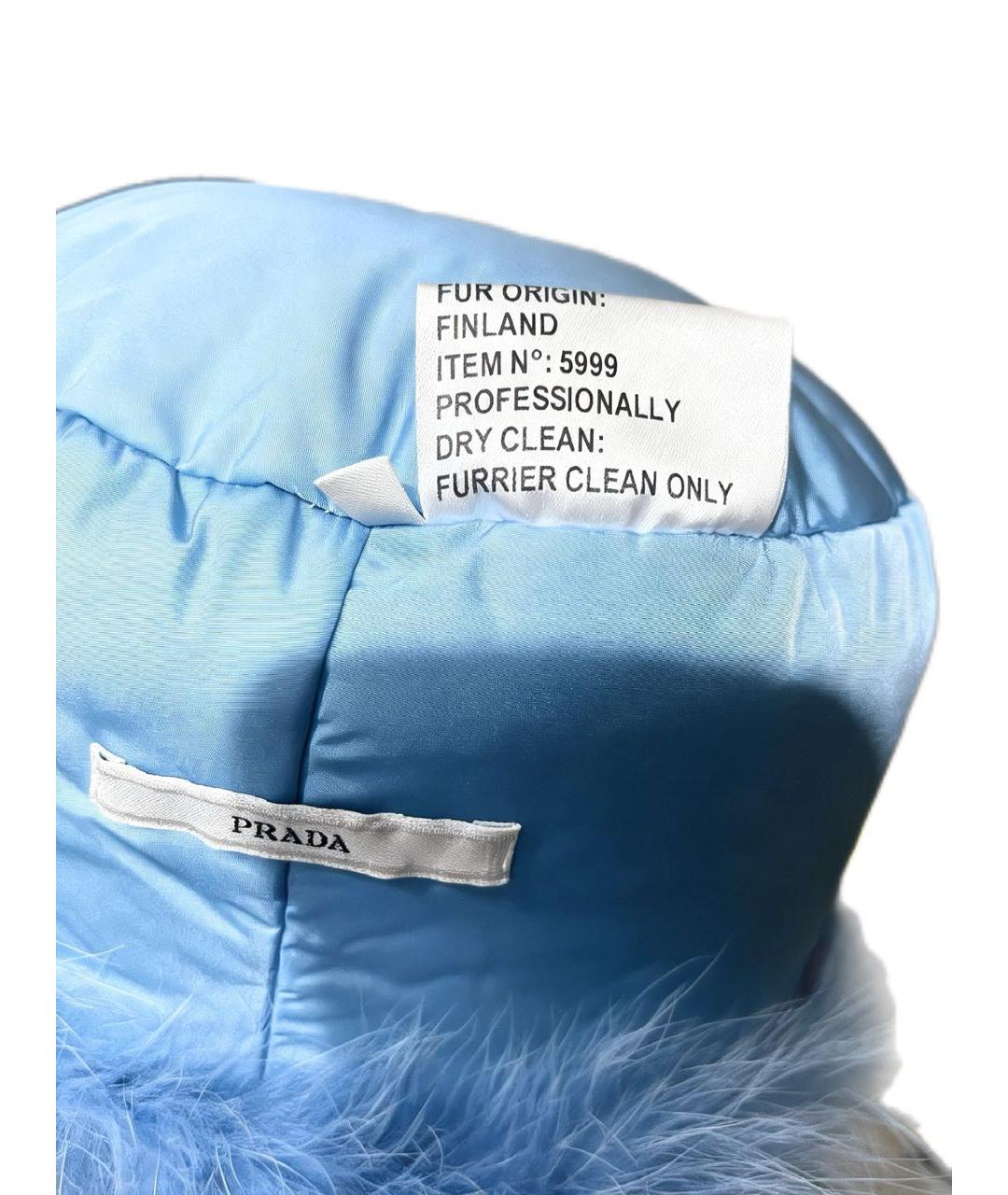 PRADA Голубая шерстяная шапка, фото 2