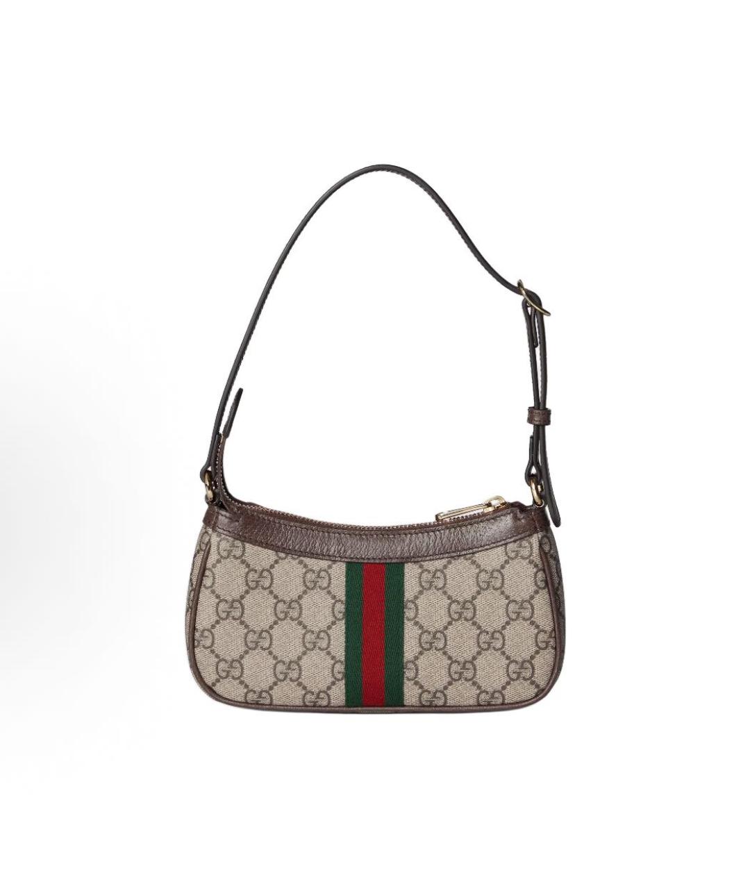GUCCI Коричневая кожаная сумка через плечо, фото 4