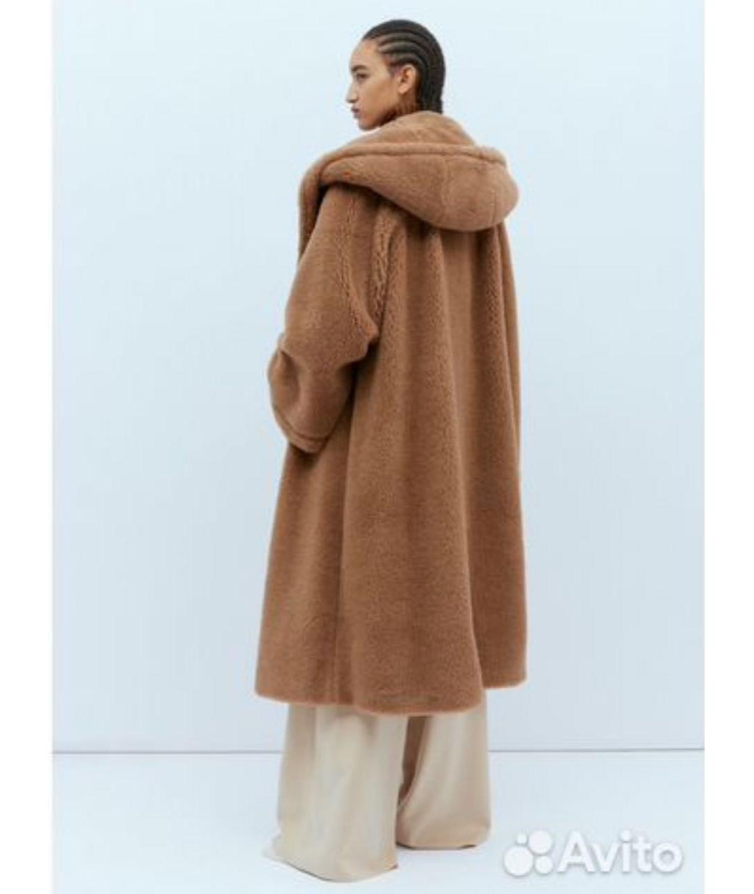 MAX MARA Коричневая шерстяная шуба, фото 2