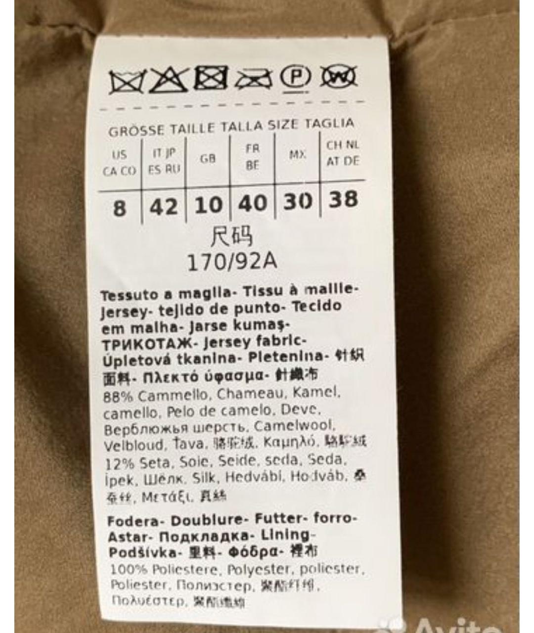 MAX MARA Коричневая шерстяная шуба, фото 6