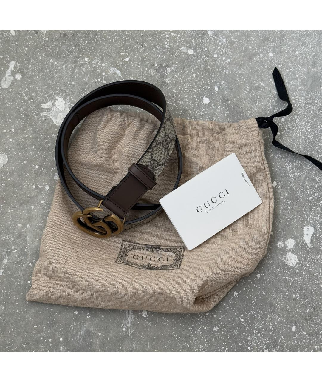 GUCCI Коричневый кожаный ремень, фото 9
