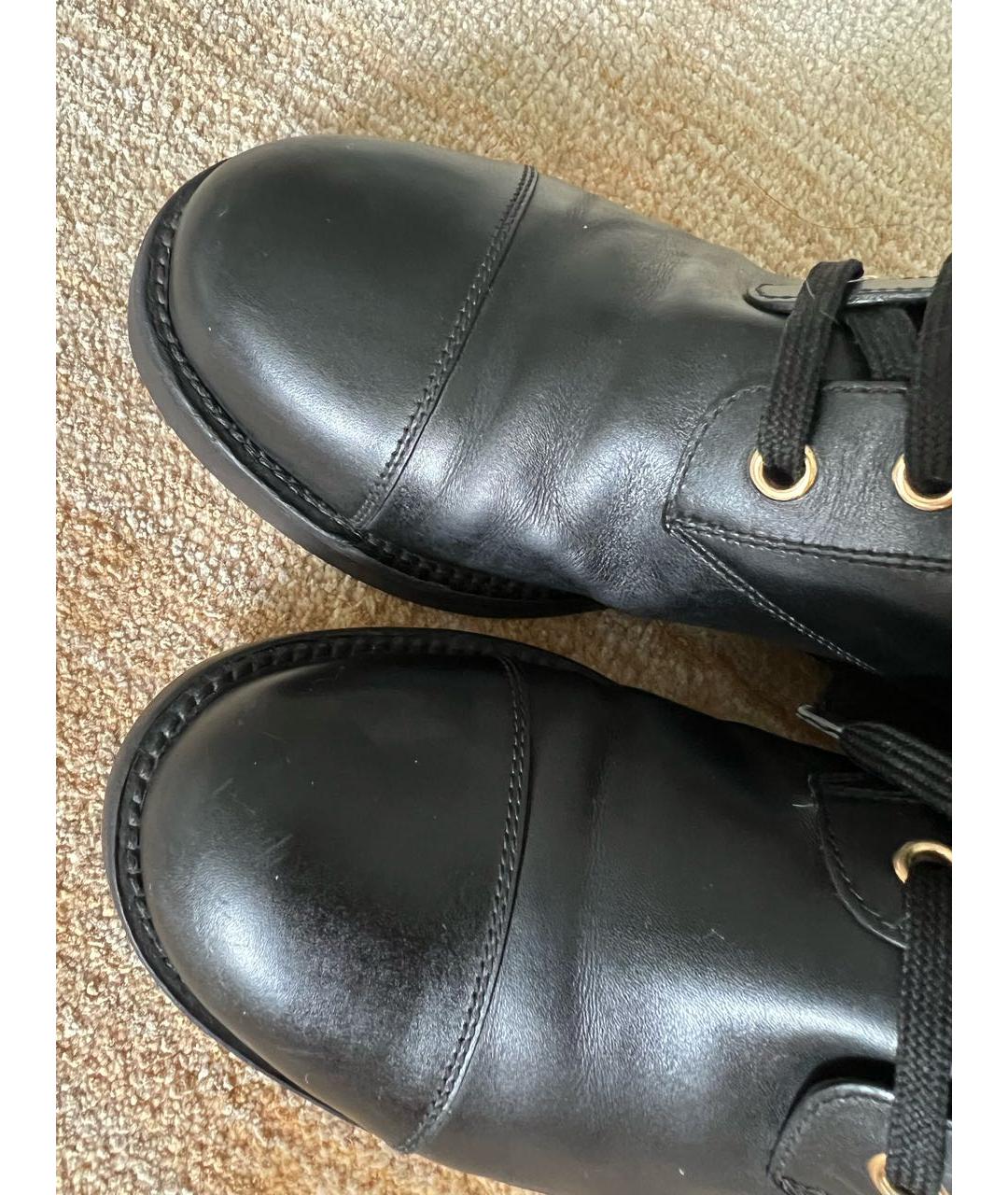 LOUIS VUITTON Черные кожаные ботинки, фото 4