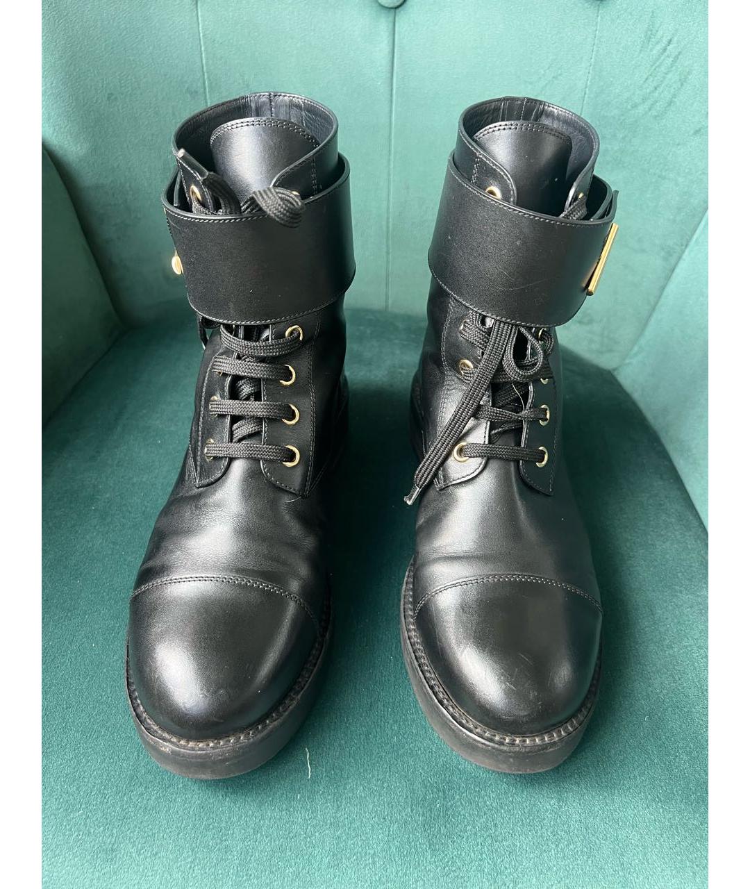 LOUIS VUITTON Черные кожаные ботинки, фото 2