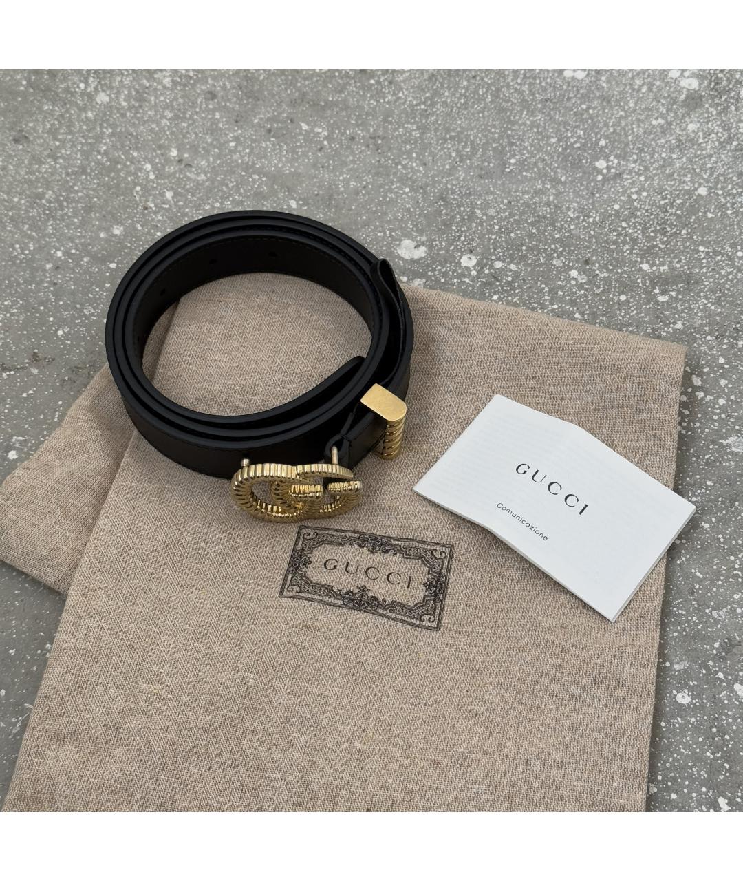 GUCCI Черный кожаный ремень, фото 7